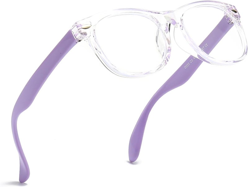 FANNYGO Store 1 Pack kids Blue Light Blocking Glasses For Girls And Boys Computer Blue Light Blocking Glasses For Age 3-11 (Light purple) - Image 2